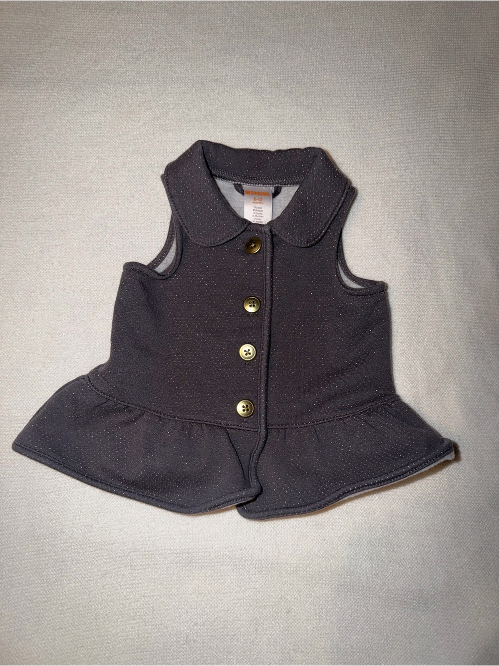 Gymboree Girls' Sparkle Peplum Vest - Gray